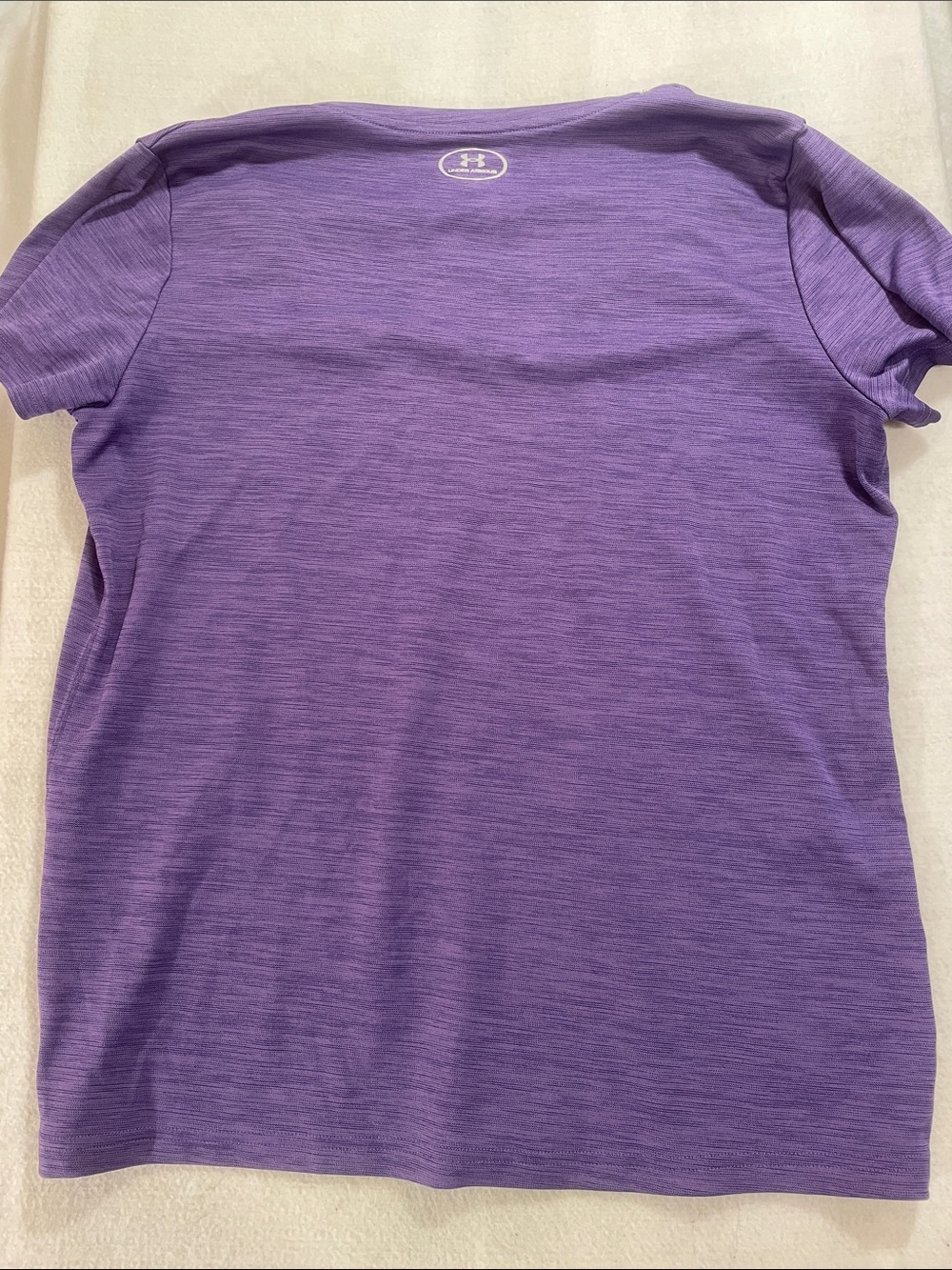 Under Armour Women's Heather Purple V-Neck Short Sleeve Performance Tee - Picture 7 of 7